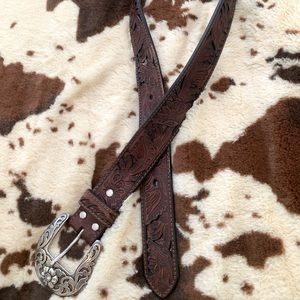 nocona western leather belt